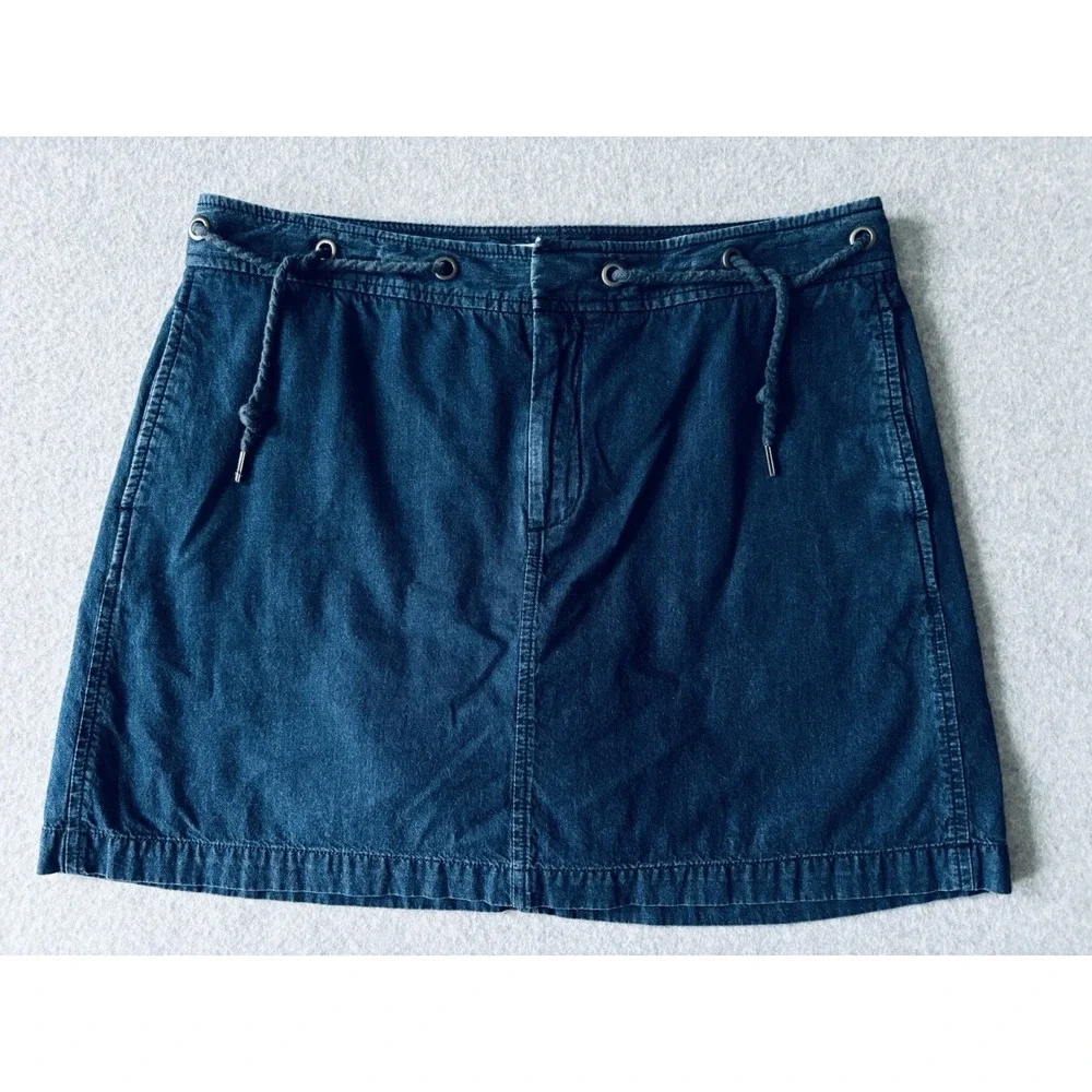 Dockers Dark Blue‎ Denim Jeans Skirt Skort Shorts Pockets Womens Size 8